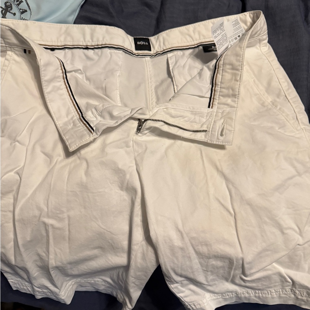 Boss Classic White Casual Shorts